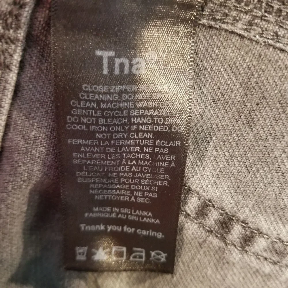 TNA Aritzia Women Straight Baggy Jeans‎ Sz 14 Gray  Grunge Streetwear
